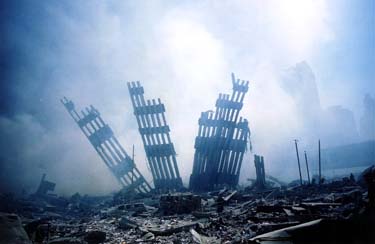 The rubble of the World Trade Center smoulders following the Sept. 11, 2001 attack in New York City. 14 June 2007 (B8) no cutline
